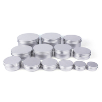 5/10/15/20/30/50/60/100/150/200/250g Aluminum Tins with Lids Silvery Tin Cans Round Metal Box Empty Ceam Jar Cosmetic Containers