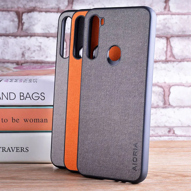 Case for xiaomi redmi note 8 8t coque Luxury textile Leather skin soft TPU hard PC Phone cover for redmi note 8t case funda capa