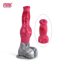 FAAK Silicone Long Dog Penis With Suction Cup Knot Dildo Gory Meat Multi Color Adult Products For Women Man Anal Sex Toys Shop