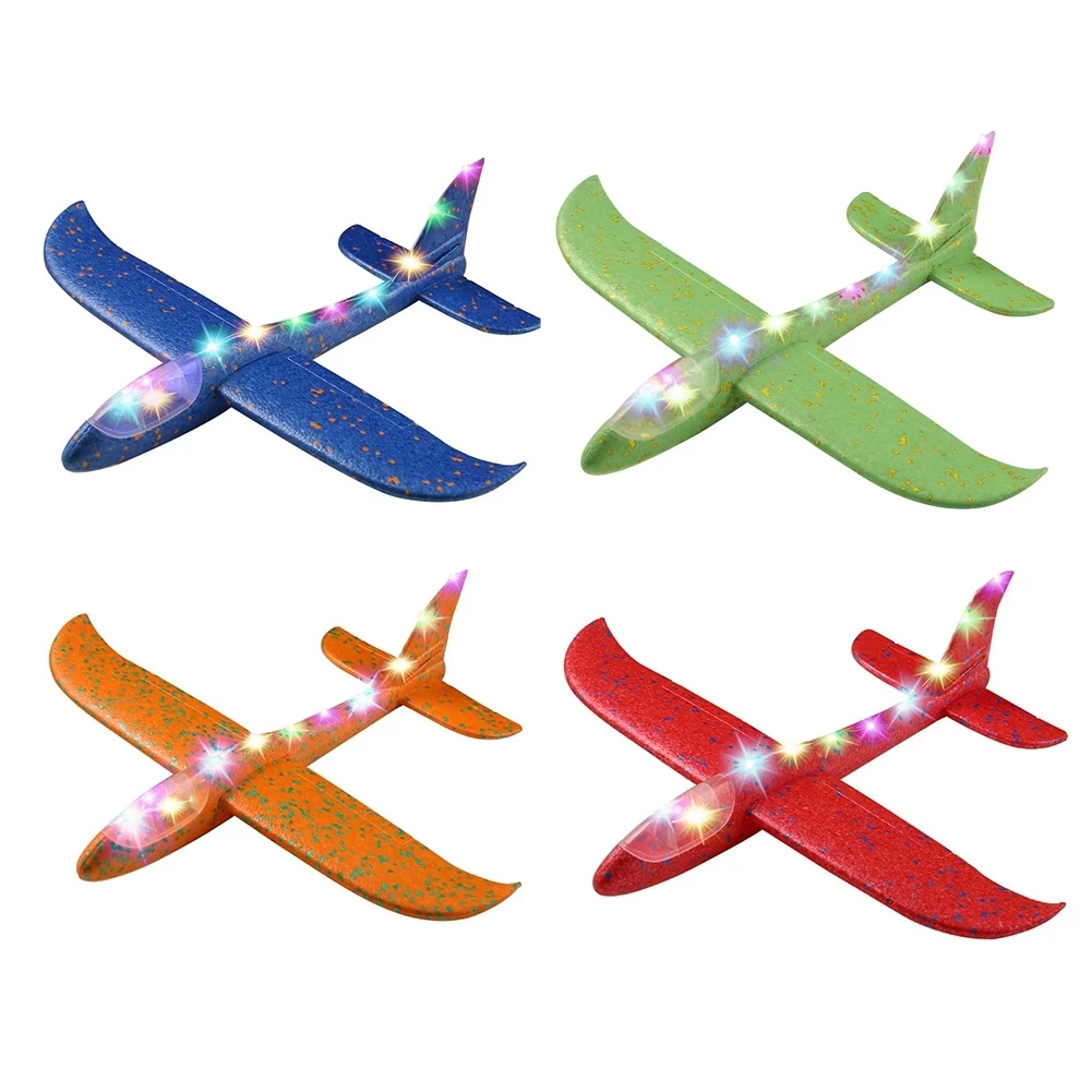 LED Foam Plane Hand Throw Glider Model Children's Outdoor Educational Toy Sport Glowing Toy Children's Gifts For Boys And Girls