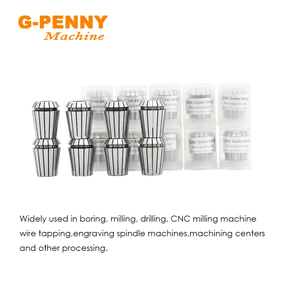 Con Quay Collet 1 Cái ER25 Mùa Xuân Collet Chuck Cao Độ Chính Xác 0.008Mm 1 ~ 16,1/4,1/8 CNC xay Dụng Cụ Mài Dao Động Cơ Trục Chính