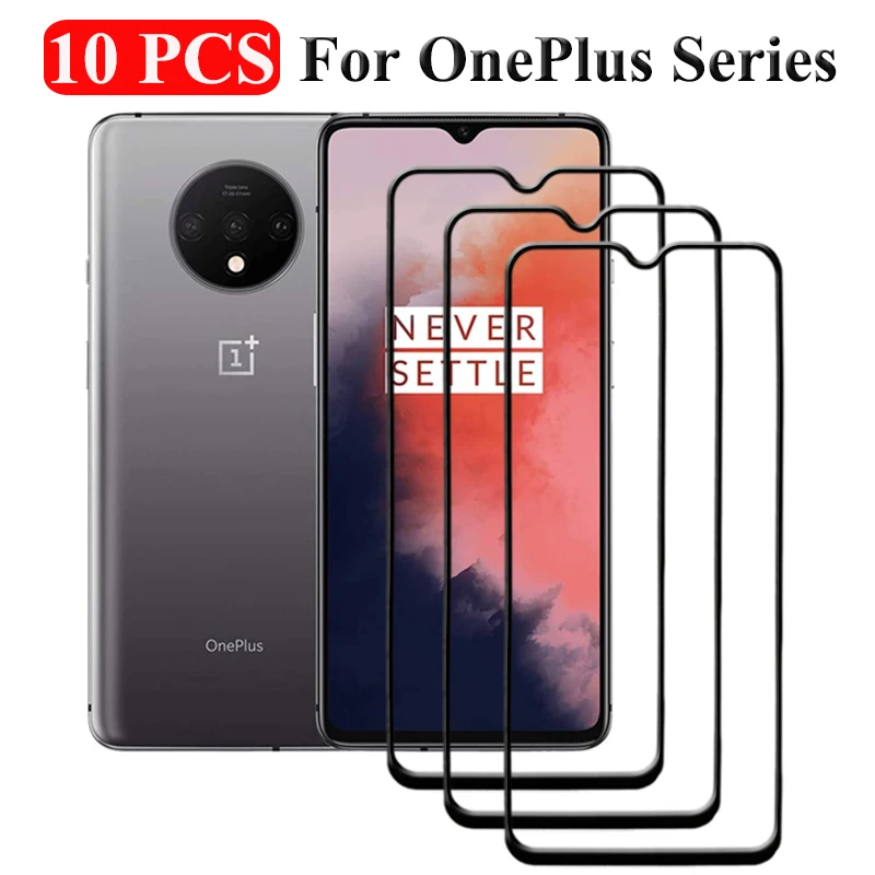 10Pieces Tempered Glass For OnePlus 3 3T 5 5T 6 6T 7 7T 8T 9R Full Cover Screen Protector Film For OnePlus Nord N10 N100 N200 5G