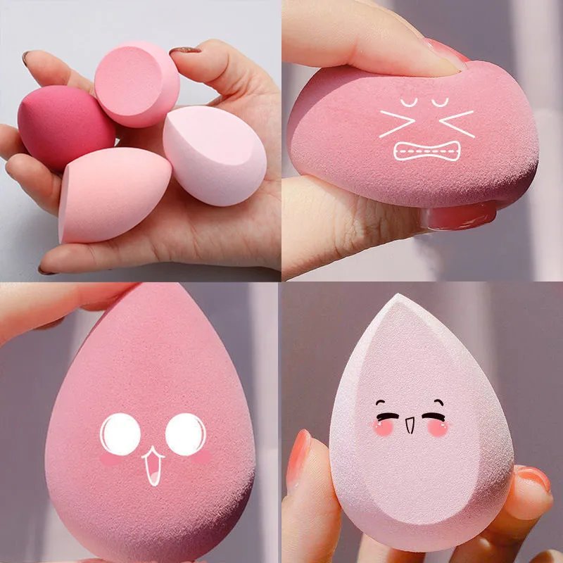 4Pcs Make Blender Cosmetische Puff Make-Up Spons Met Opbergdoos Foundation Poeder Spons Beauty Tools Vrouwen Maken Accessoires