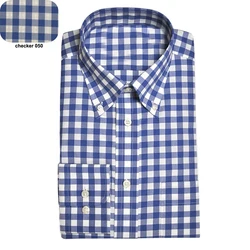 WFH 100% Cotton Mens Gingham Dress Shirt Custom Made Dress Shirt Button Down Tailored Shirt Mens Checkered Shirts Long Sleeve