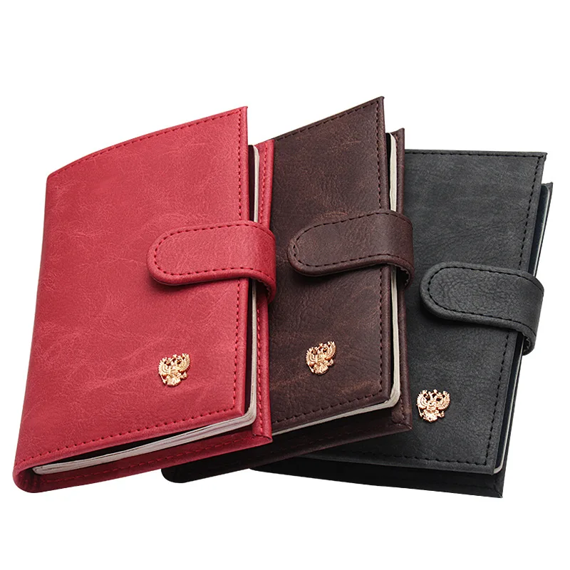 Russia Passport Case PU Leather Retro Hasp Passport Cover Double Headed Eagle Travel Wallet For Documents Card Holder Men Women