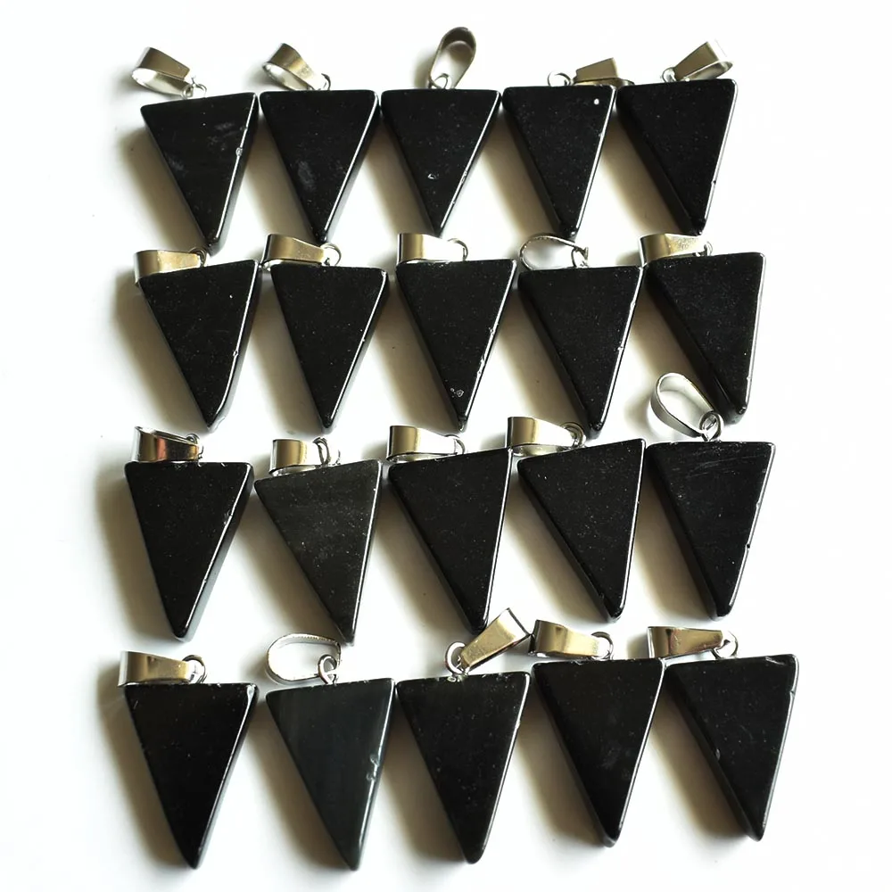 

Wholesale 50pcs/lot fashion high quality natural black onyx triangle shape charms pendants for necklace making free shipping