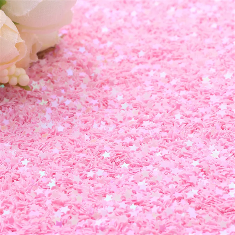 10g 3mm Sequins PVC Flat Five-pointed Star Loose Sequin Paillettes Sewing Craft DIY Scrapbooking Sewing Sequins Pink White