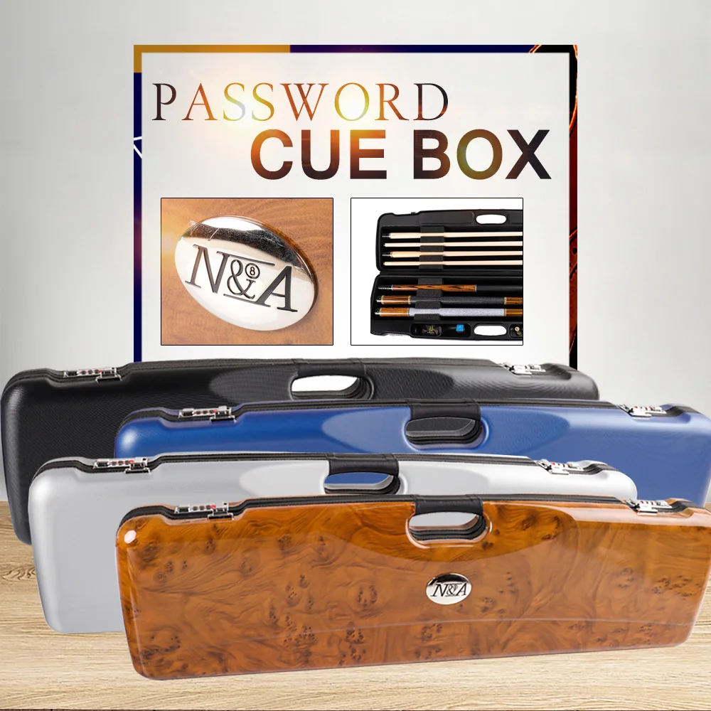 NA1/2 Pool Cue Case Box3 Butt 4 Shafts ABS Material anti-moisture4 Choices Portable Password High Capacity Billiards Accessories