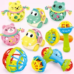 Baby Rattles Toy Soft Rubber Baby Hand Bell Rattles Fitness Grasping Ball Cartoon Children's Exercise Toys Early Education Toys