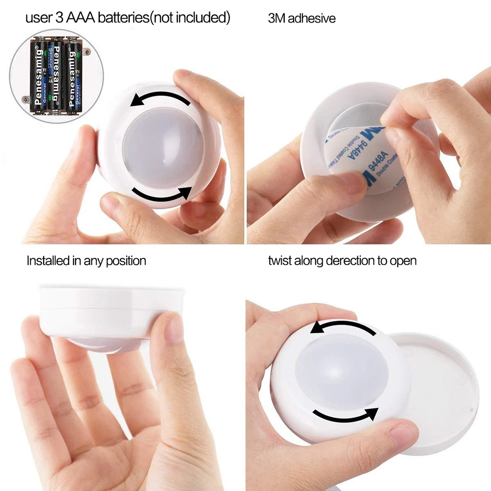 Remote Control Touch Sensor LED Under Cabinets lights Warm white/White LED Puck Lights For Kitchen Close Wardrobe Stair Hallway