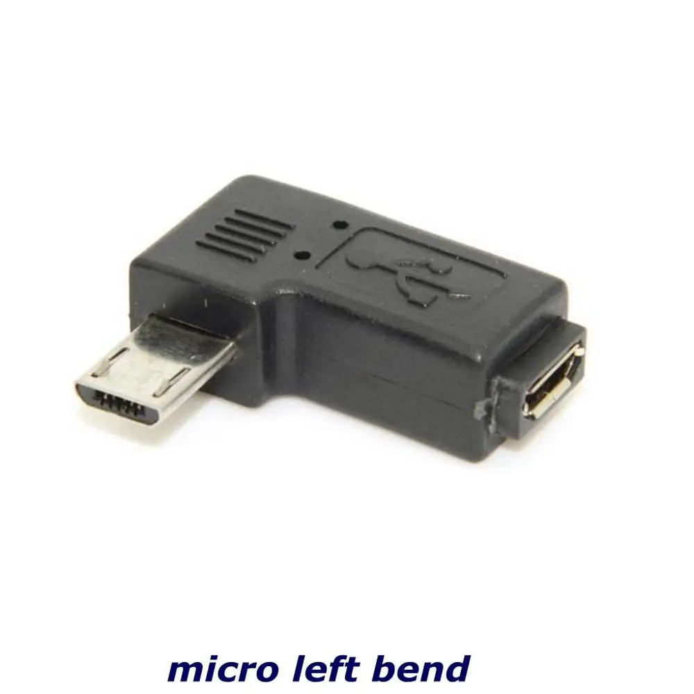Mobile Phone Micro USB Male to Female Mini 5pin Female Male 90 Degree Adapter Charger Connector Converter Adapter Wholesale
