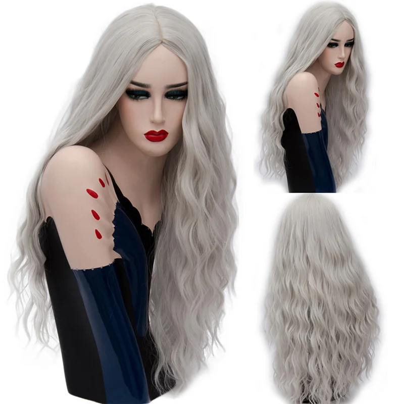 MSIWIGS Long Pink Wavy Wig Cosplay