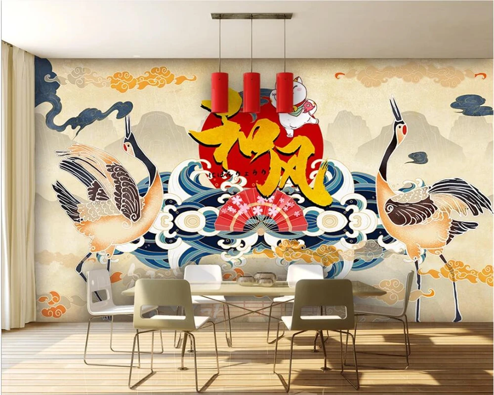 

beibehang Customized three-dimensional wallpaper Xianhe Japanese cuisine gourmet tooling modern stylish background papier peint