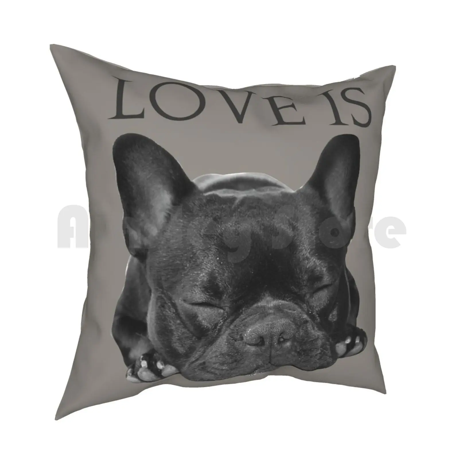 Love Is French Bulldog Pillow Case Printed Home Soft DIY Pillow cover French Bulldog Dog Bulldog Frenchie Puppy Cute Pet