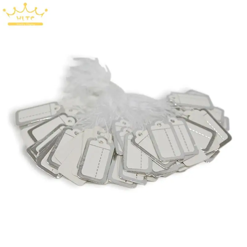 100pcs/50pcs Jewelry Strung Pricing Price Tags with String Gold Merchandise Cloth Label Price Label