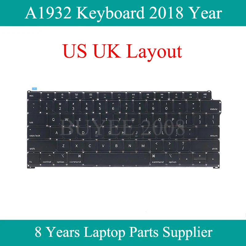 

Laptop 13.3" A1932 US UK Keyboard 2018 Year For Macbook Air 13.3 Inch English US UK A1932 Keyboards Tested OK Small Big Enter