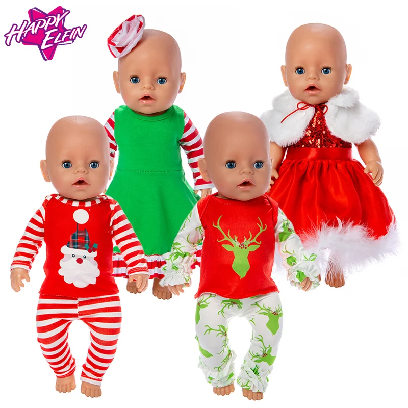 

2022 lovely Christmas Set Fit For 43cm Baby Doll 17 Inch Reborn Baby Doll Clothes, Shoes are not included