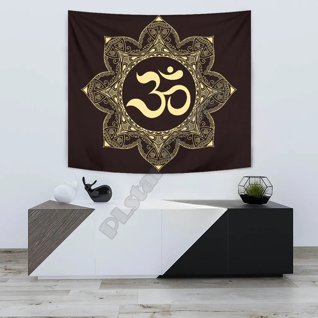 AUM MANDALA WALL TAPESTRY 3D Printed Tapestrying Rectangular Home Decor Wall Hanging