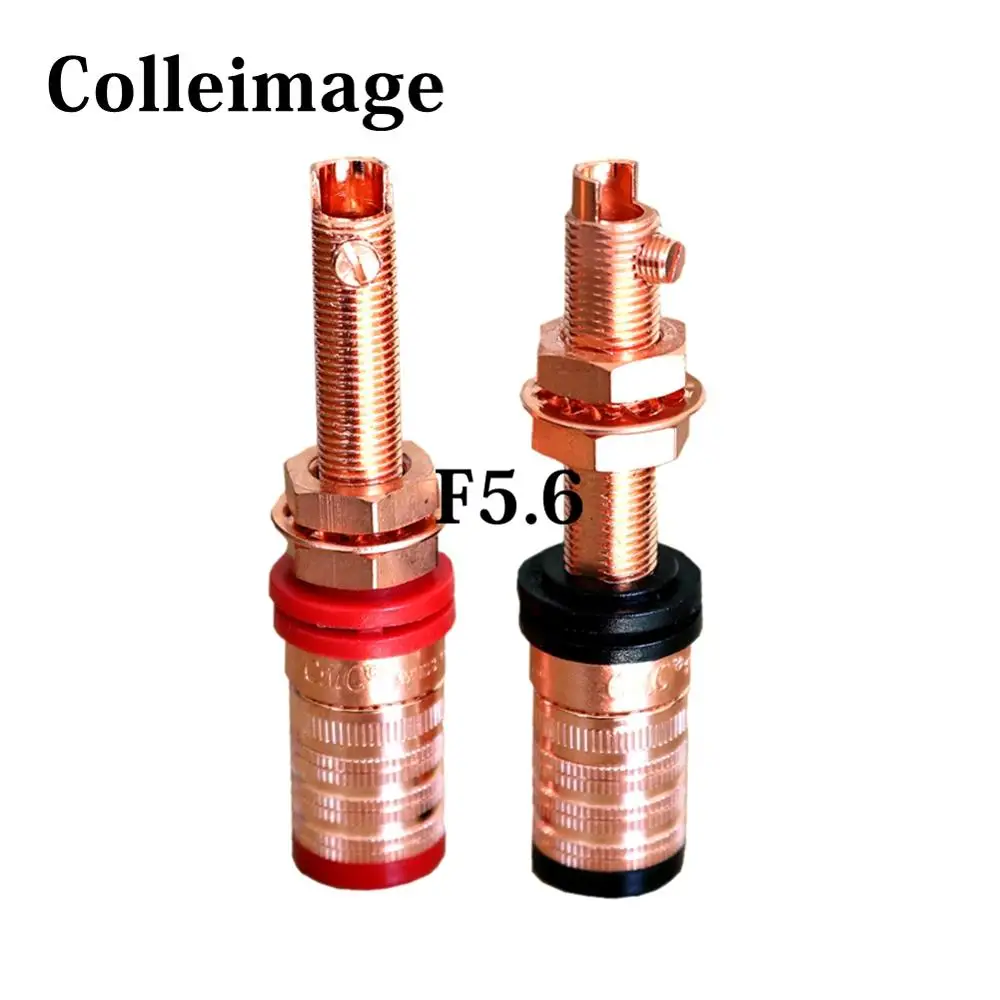 

Colleimage Hifi 4pcs Speaker Binding Post Hifi Audio AMP Female Banana Connector Jack Terminal Rhodium Plated Screw Lock