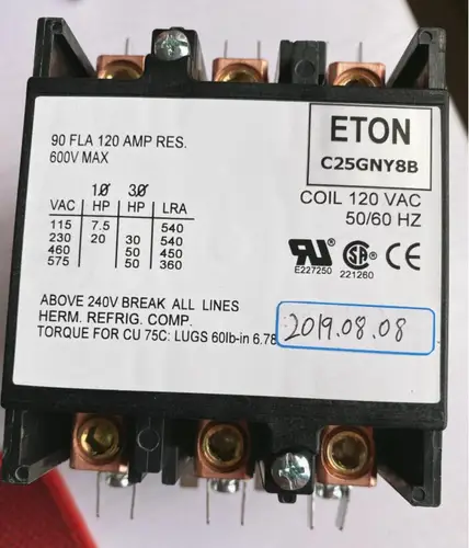 플라즈마 접촉기 C25GNY8 C25GNY8B, AC120V 90A 코일 50/60Hz