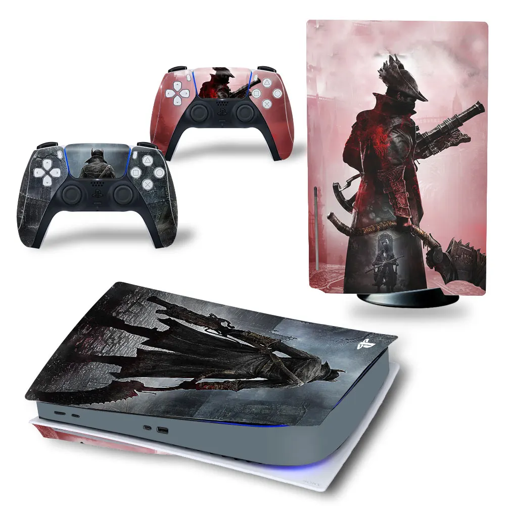 PS5 Skin Sticker Decal Cover for PlayStation 5 Console and 2 Controllers PS5 Disk Skin Sticker Vinyl PS5 Digital skin BLOOD