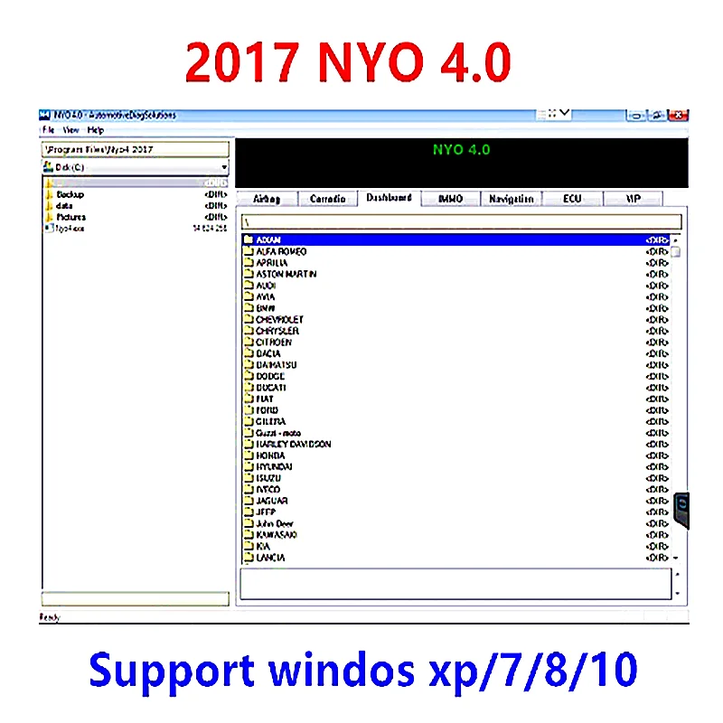 2017 NYO 4 full Database Airbagb Carradio Dashboard IMMO Navigation auto repair software Car Radio nyo4 full