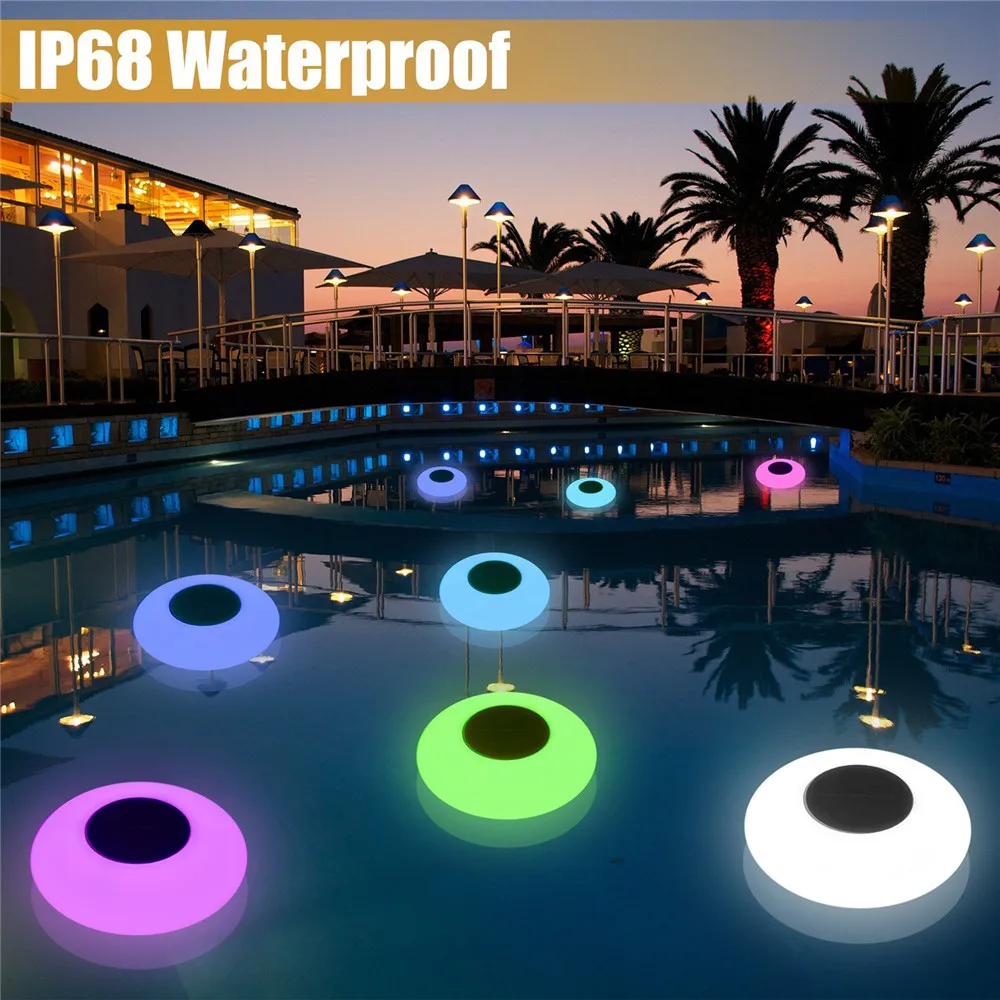 Luces de piscina flotantes, luz Solar para piscina con 16 colores cambiantes, luces LED impermeables para Patio, piscina