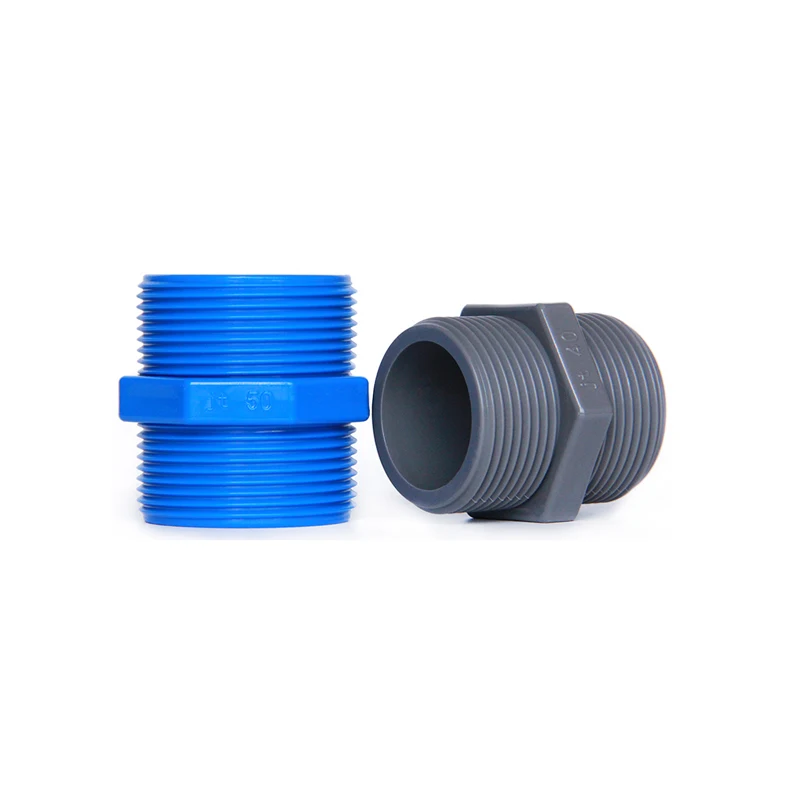 بولي كلوريد الفينيل ذكر BSP الخيوط نبل سداسي 1/2 "، 3/4" ، 1 "، 1-1/4" ، 1-1/2 "، 2" تجهيزات أنابيب مفاصل توصيل الانابيب حوض السمك بركة بركة