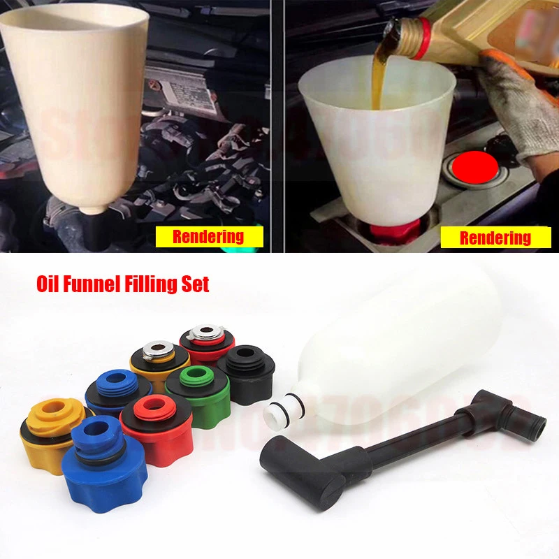 

1 Set 10Pcs Car Engine Oil Funnel Adaptor Filling Set Plus Swivel Offset Extension Tube Car Van Tool Car Accessories