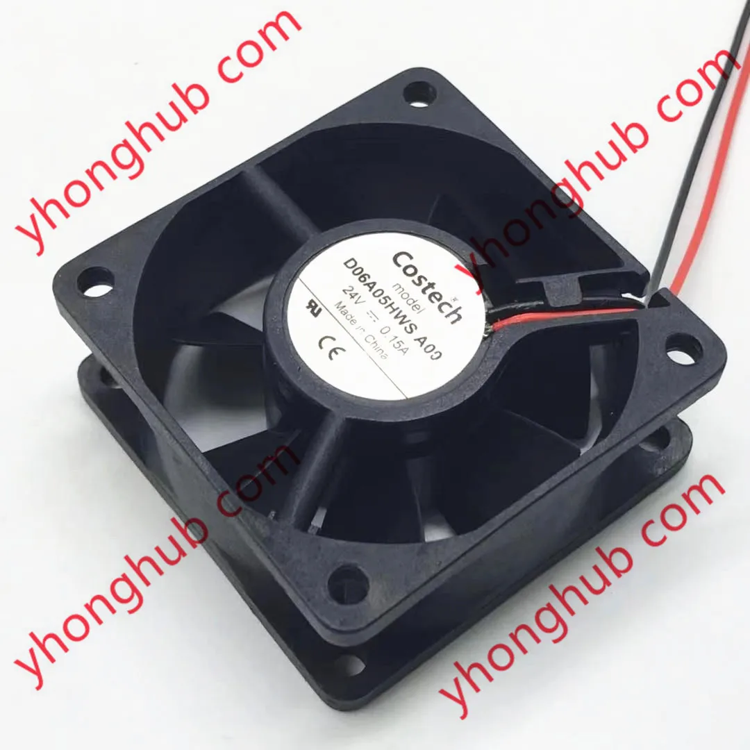 

Costech D06A05HWS A00 DC 24V 0.15A 60x60x25mm 2-Wire Server Cooling Fan