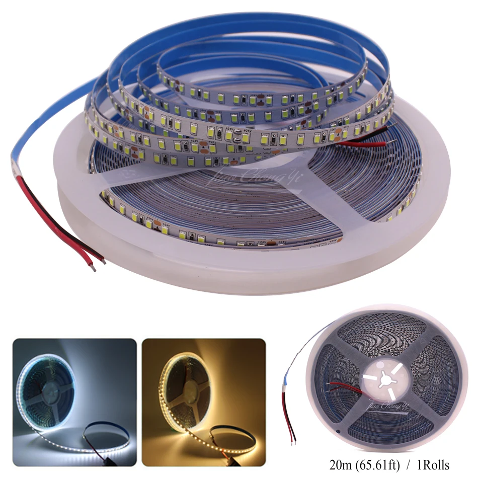 20m/roll 2835 LED Strip light DC24V 120LEDs/m 8mm Width warm white / white light Flexible Ribbon String lamp