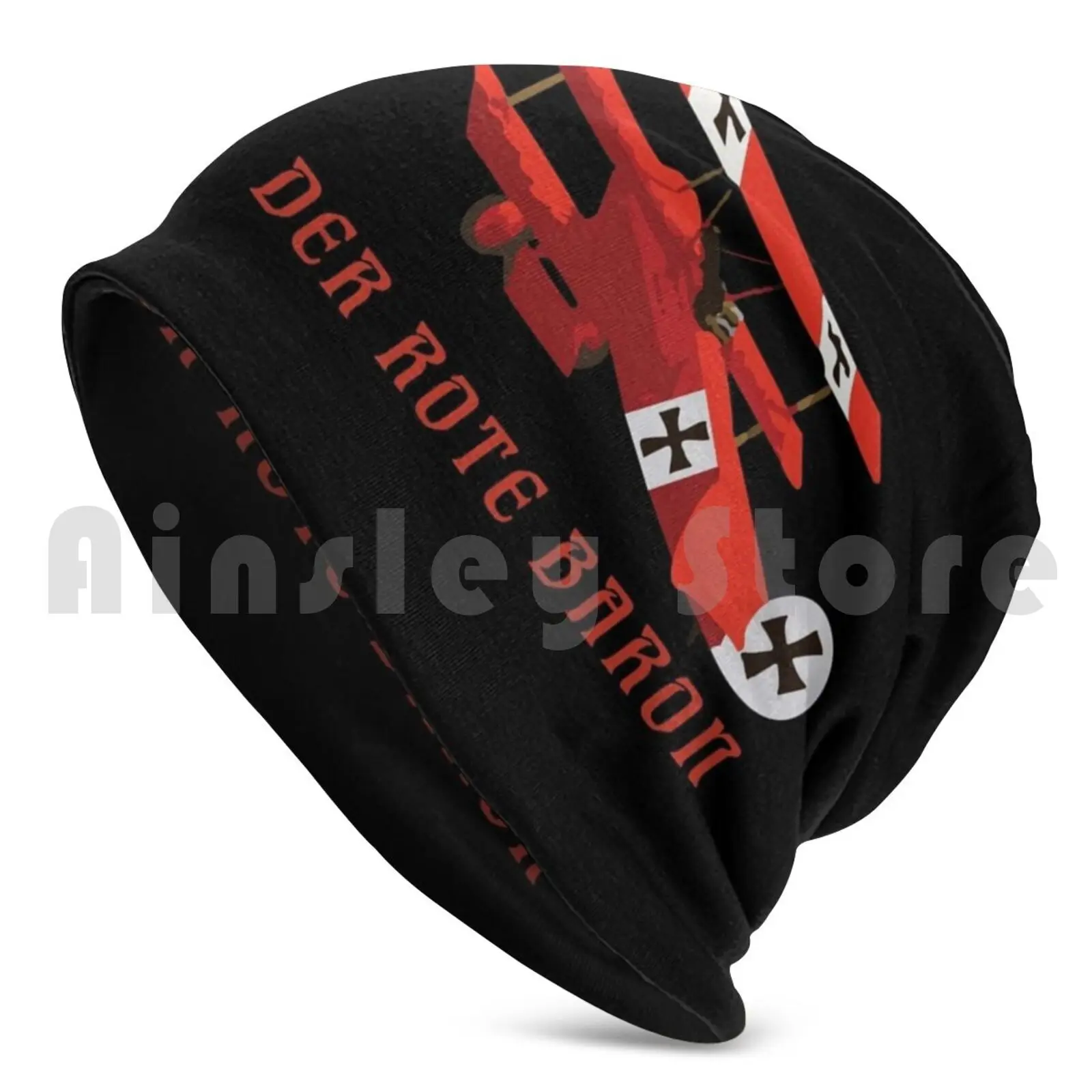 Red Baron Manfred Von Richthofen Fokker Ww1 Triplane Der Rote Baron Beanies Knit Hat 1995 Beanies Print Red Baron