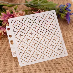 14*13cm Flowers Square Frame DIY Layering Stencils Wall Painting Scrapbook Coloring Embossing Album Decorative Template