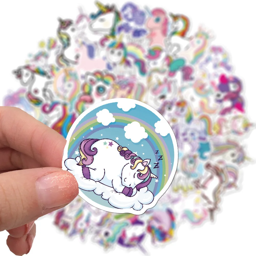 10/30/50/100PCS Cute Unicorn Cartoon Stickers DIY Motorcycle Laptop Phone Guitar Suitcase Fridge Kids Sticker Decal Wateroof Toy