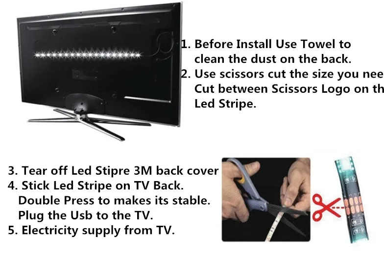 LED Strip Light,Bluetooth APP Control, Backlight for TV,5V USB Bluetooth RGB Tape Lamp For TV Background Decoration