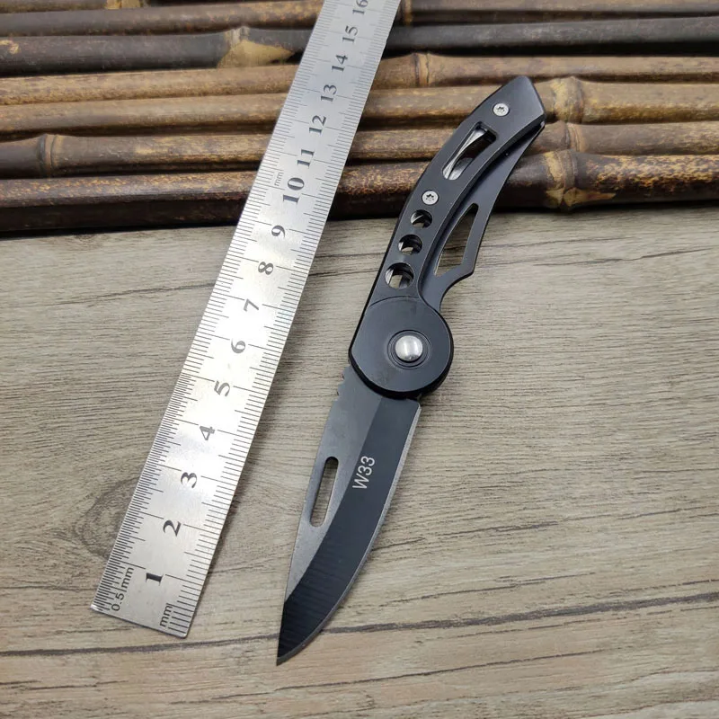 Mini cuchillo de fruta portátil de acero inoxidable, herramienta EDC de bolsillo, plegable, W33, envío directo