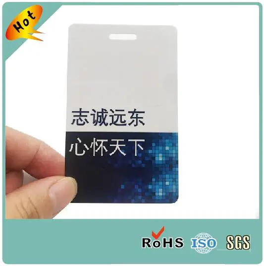 Customized size plastic pvc card with punching hole visiting card