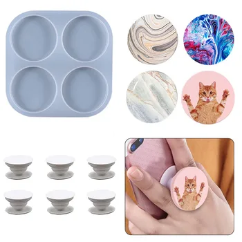 전화 홀더 실리콘 수지 금형 휴대 전화 브래킷 크리스탈 에폭시 주조 금형 DIY 공예 보석 만들기 도구