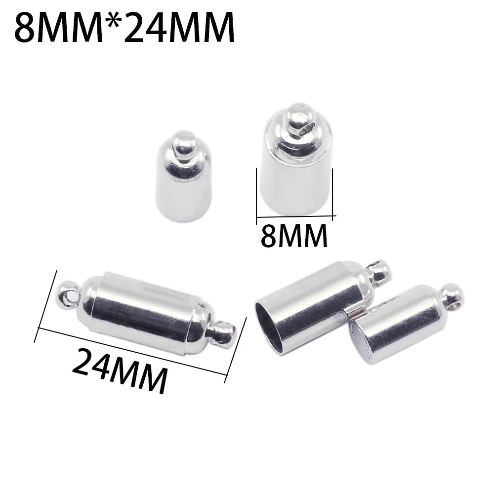 10pcs/lot Rhodium Color Magnetic Clasps Stainless Steel For Leather Bracelets Necklace Connectors Jewelry Findings Making DIY image 4