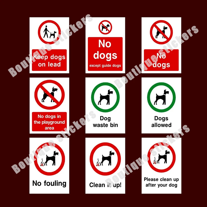 4X No Dogs / Playground / Dirt Accumulation / Cleanup Sign Stickers Practical Stickers Hot Sale High Quality Waterproof