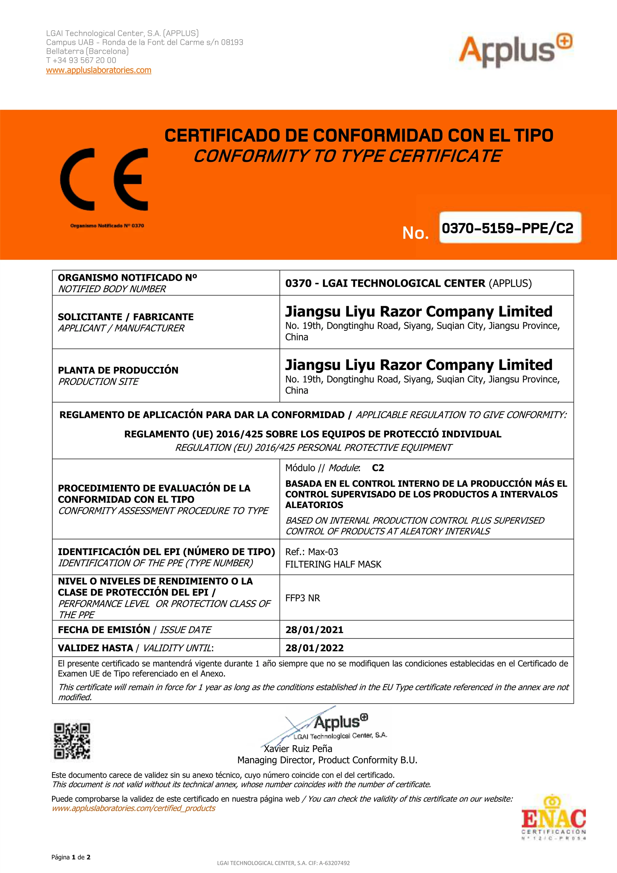 Individually packaging CE 0370 certified Approval FFP3 NR mask 6 layer protection filtering half3mask homologadas fpp3 fp3