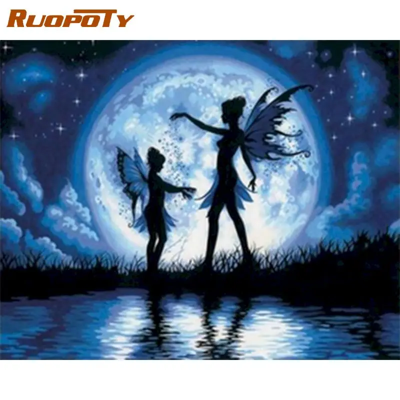 

RUOPOTY Frame Struggle Animals Diy Digital Oil Painting By Numbers Kits Acrylic Picture Modern Wall Art Picture For Home Decor