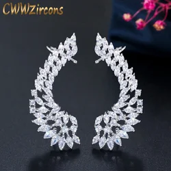 CWWZircons New Arrival Luxury Ear Cuff Shiny Cubic Zirconia Fashion Wings Clamp Climber Clip on Earrings Jewelry for Women CZ368