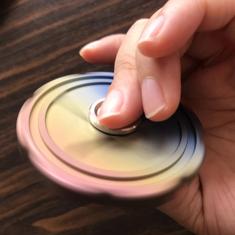 Titanium Alloy Hand Spinners Stainless Steel R188 Bearing Fidget Spinner Rainbow Colorfast Gyro Relieve Stress Toys for Xmas Gif