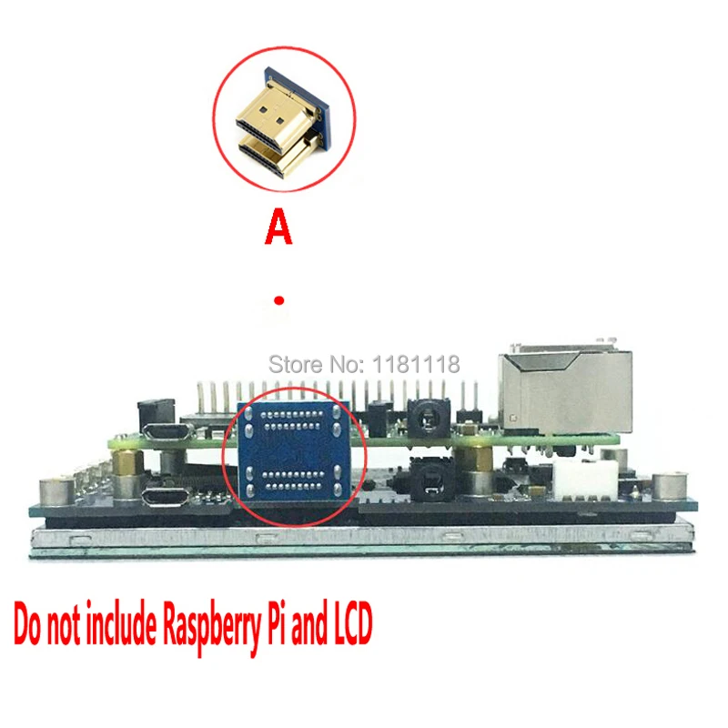 LCD HDMI Adapter connector For Raspberry Pi Pi5 4B 3B