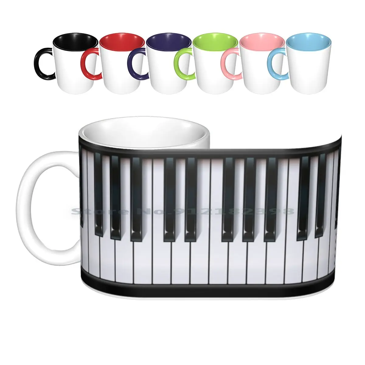 Piano Ceramic Mugs Coffee Cups Milk Tea Mug Piano Instrument Percussion Keyboard Keys Play Music Creative Trending Vintage Gift