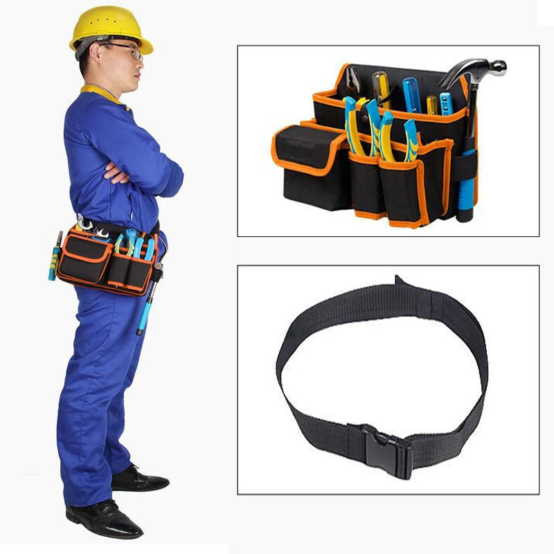 Kit de herramientas multifuncionales, bolsa de herramientas de lona resistente al agua, bolsa de cinturón, llave de electricista, alicates de hierro, bolsa de almacenamiento de herramientas de reparación