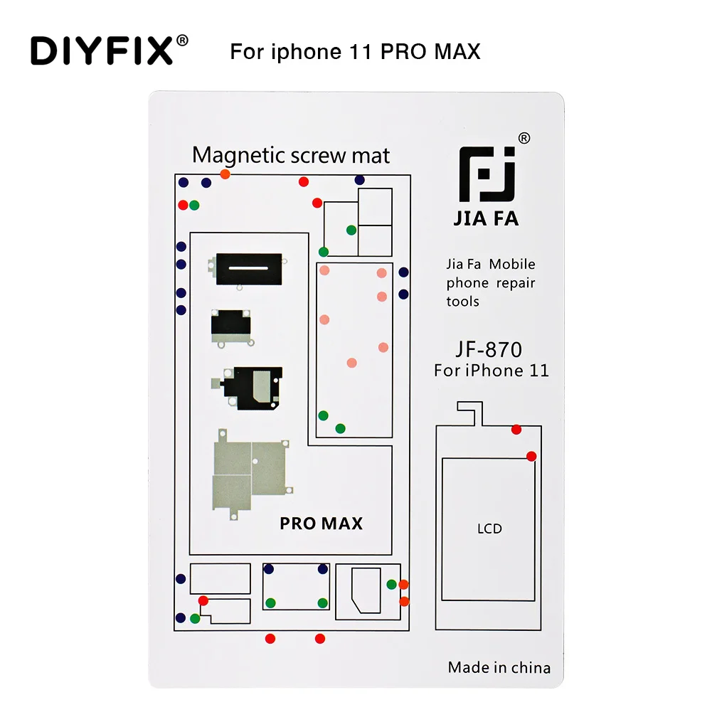 1個磁気ネジマットiphone x/xs/xr/最大/プロ/11ネジパッドキーパーチャート携帯電話の修理ハンドツール