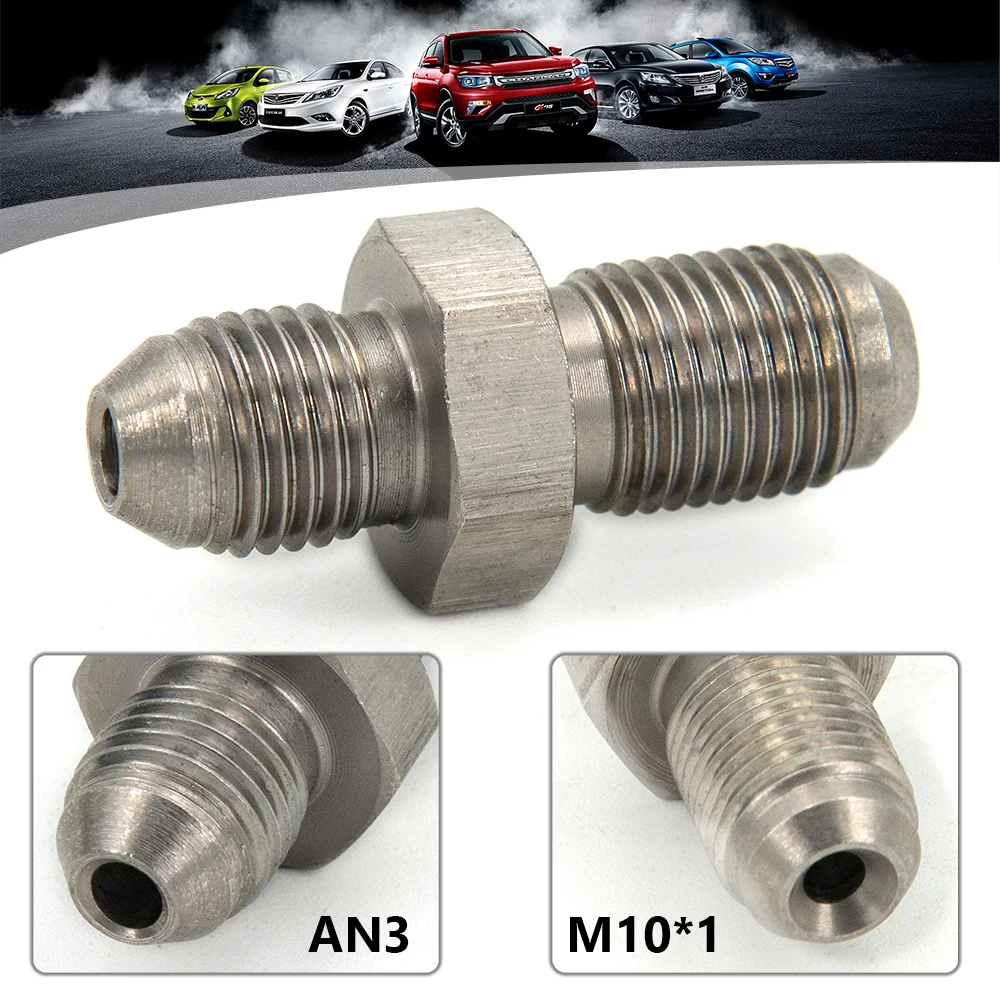 Universal AN3 to M10x1/AN3 to M12x1.0 Male Flare Stainless Steel Brake Hose Clutch Line Oil Hose Fitting Adapter Car Accessories