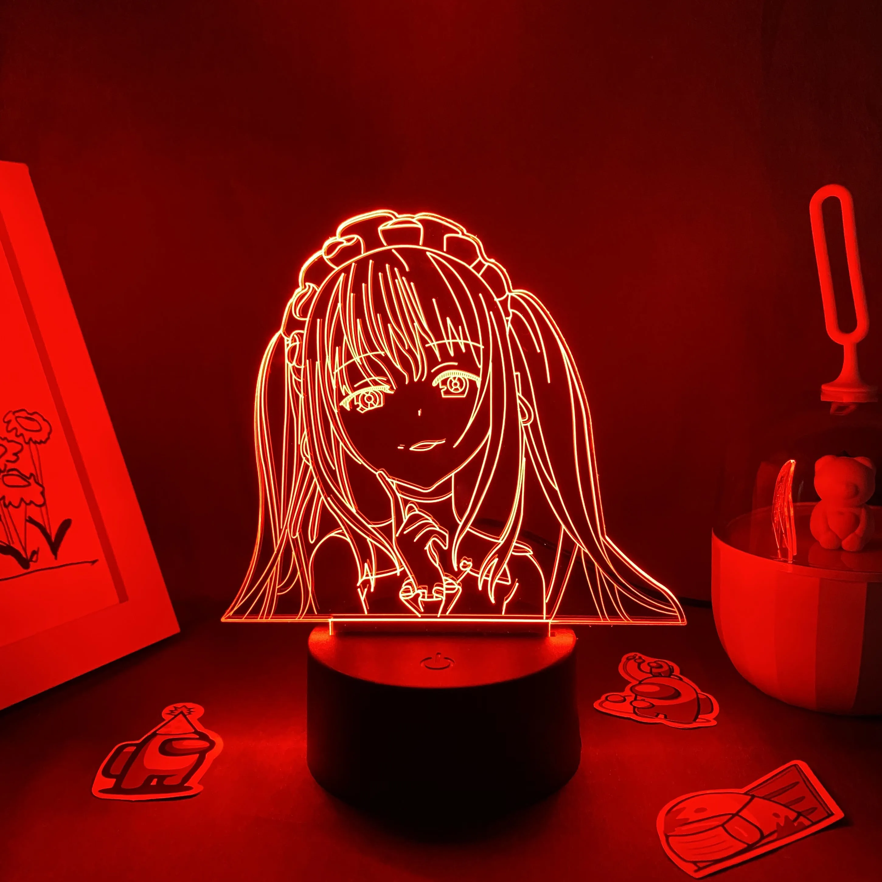 Anime Date A Live Origami Tobiichi 3D LED Neon Night Lights Birthday Gift for Friend Otaku Bedroom Table Decor Manga Lava Lamp